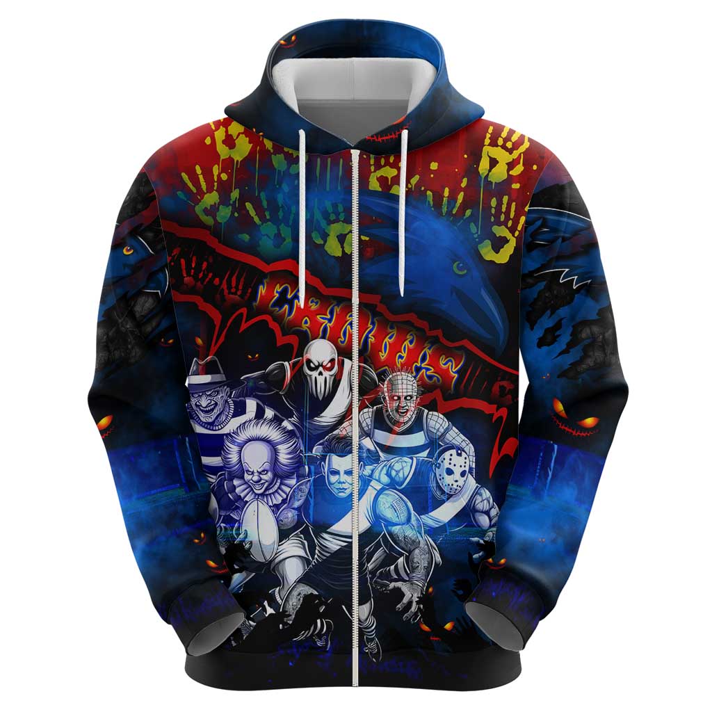 Step Into Horror Domain Crows Football Hoodie Halloween Horror Movie Characters - Aussie Hoodie