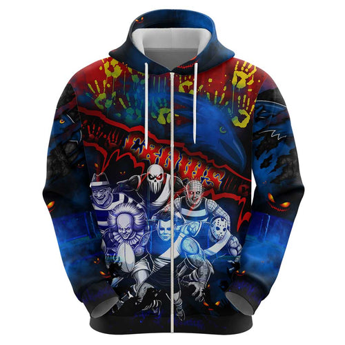 Step Into Horror Domain Crows Football Hoodie Halloween Horror Movie Characters - Aussie Hoodie