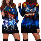 Step Into Horror Domain Crows Football Hoodie Dress Halloween Horror Movie Characters - Aussie Hoodie