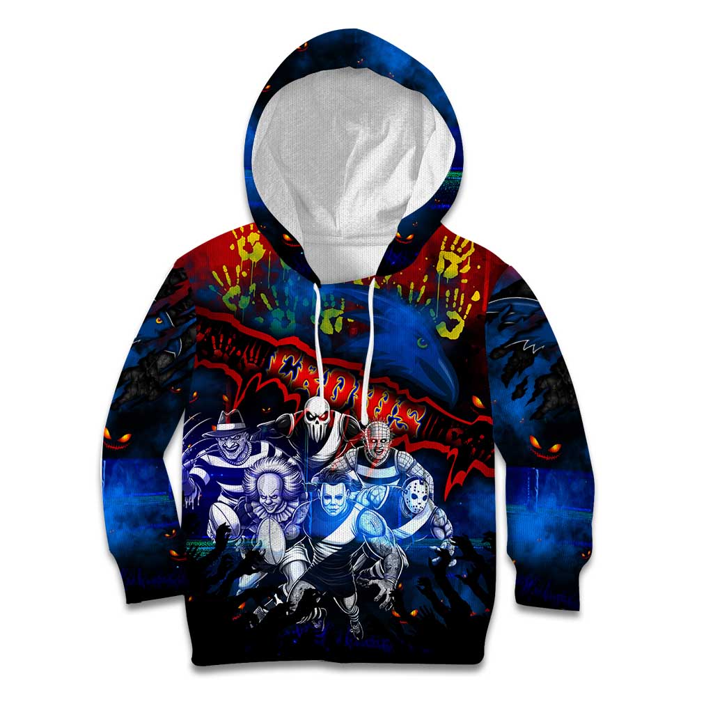 Step Into Horror Domain Crows Football Kid Hoodie Halloween Horror Movie Characters - Aussie Hoodie