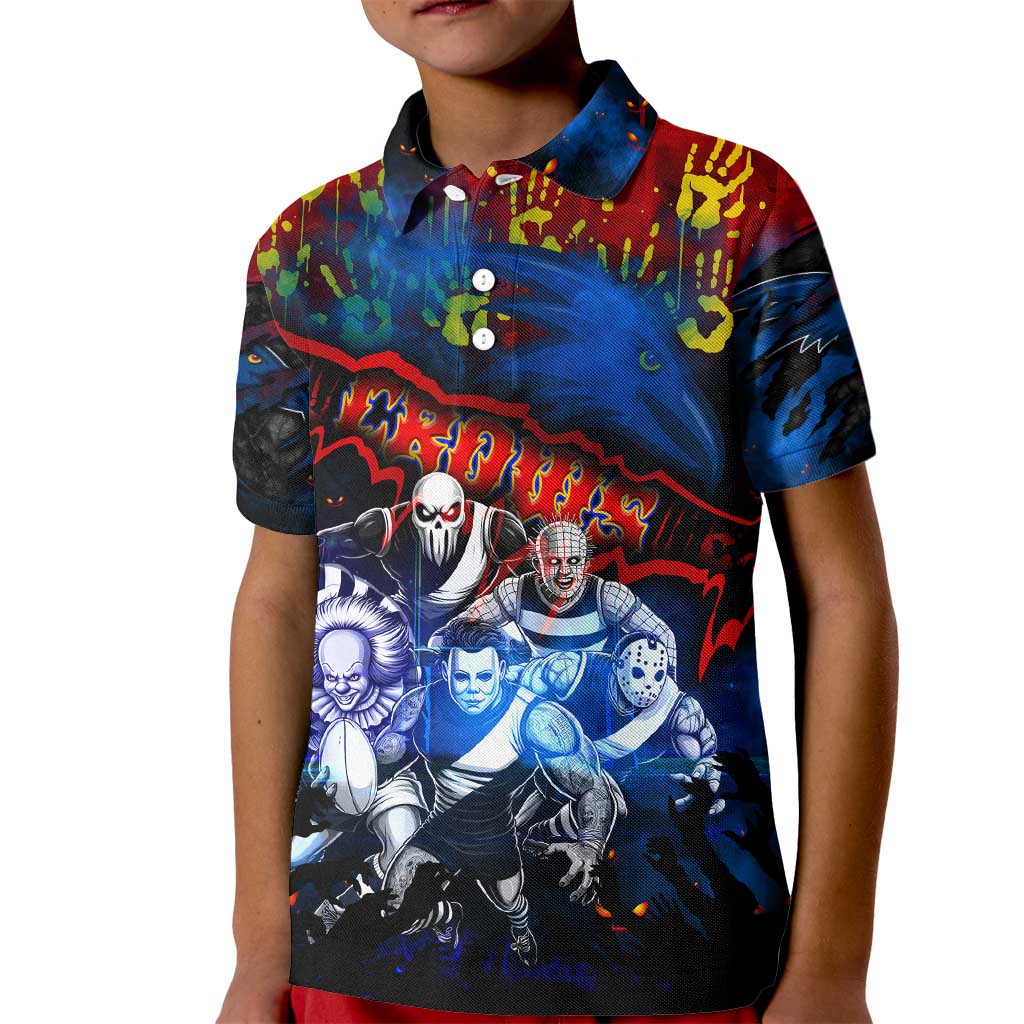 Step Into Horror Domain Crows Football Kid Polo Shirt Halloween Horror Movie Characters - Aussie Hoodie