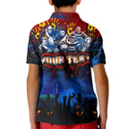 Step Into Horror Domain Crows Football Kid Polo Shirt Halloween Horror Movie Characters - Aussie Hoodie