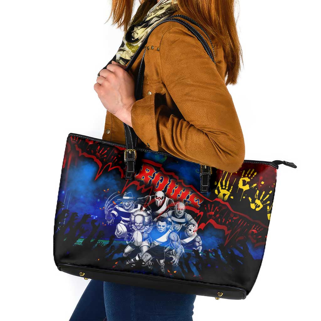 Step Into Horror Domain Crows Football Leather Tote Bag Halloween Horror Movie Characters - Aussie Hoodie