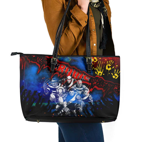 Step Into Horror Domain Crows Football Leather Tote Bag Halloween Horror Movie Characters - Aussie Hoodie
