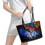 Step Into Horror Domain Crows Football Leather Tote Bag Halloween Horror Movie Characters - Aussie Hoodie