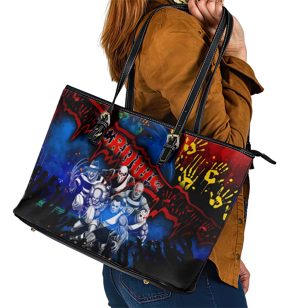 Step Into Horror Domain Crows Football Leather Tote Bag Halloween Horror Movie Characters - Aussie Hoodie