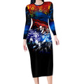 Step Into Horror Domain Crows Football Long Sleeve Bodycon Dress Halloween Horror Movie Characters - Aussie Hoodie