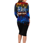 Step Into Horror Domain Crows Football Long Sleeve Bodycon Dress Halloween Horror Movie Characters - Aussie Hoodie