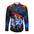 Step Into Horror Domain Crows Football Long Sleeve Button Shirt Halloween Horror Movie Characters - Aussie Hoodie