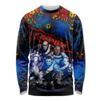 Step Into Horror Domain Crows Football Long Sleeve Shirt Halloween Horror Movie Characters - Aussie Hoodie