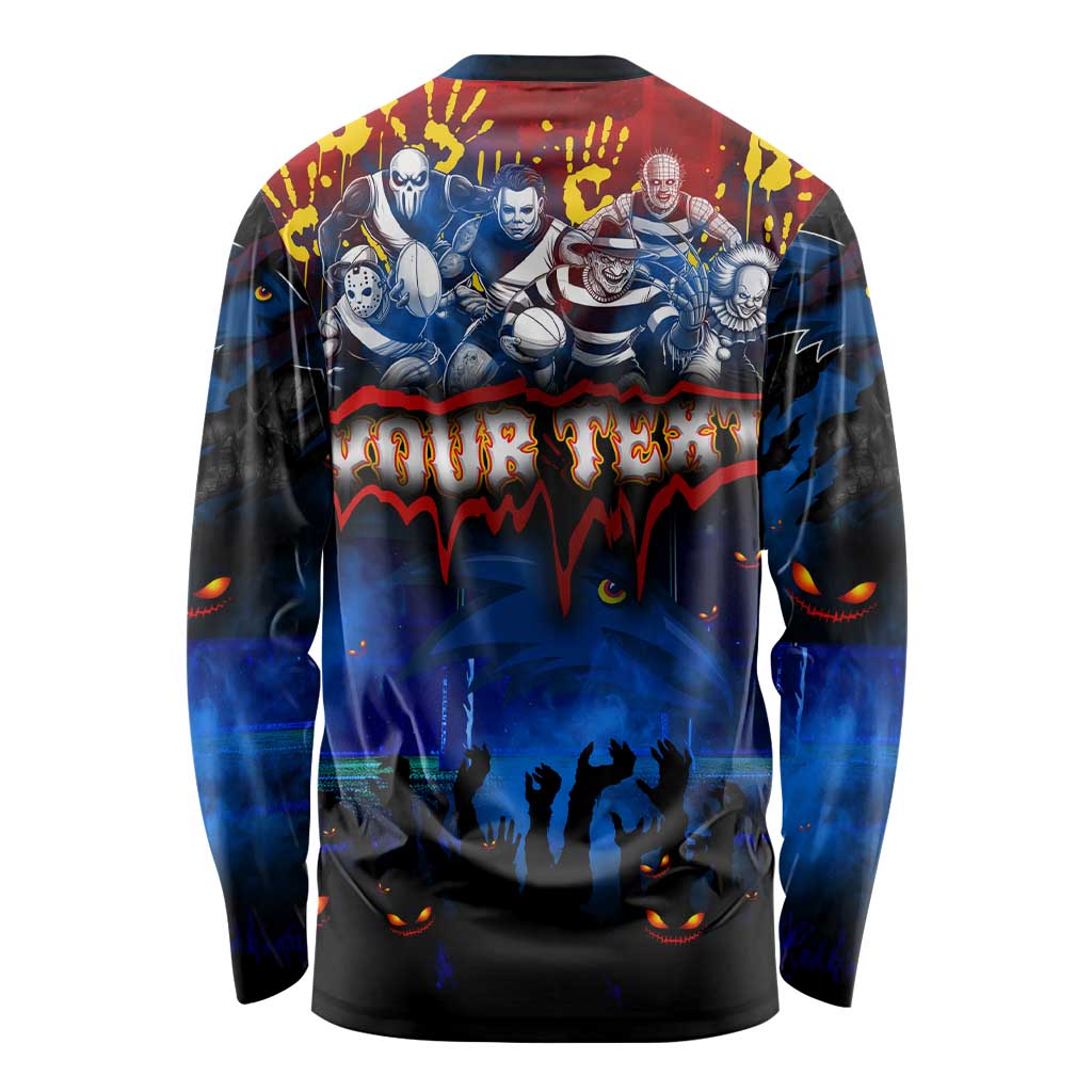 Step Into Horror Domain Crows Football Long Sleeve Shirt Halloween Horror Movie Characters - Aussie Hoodie