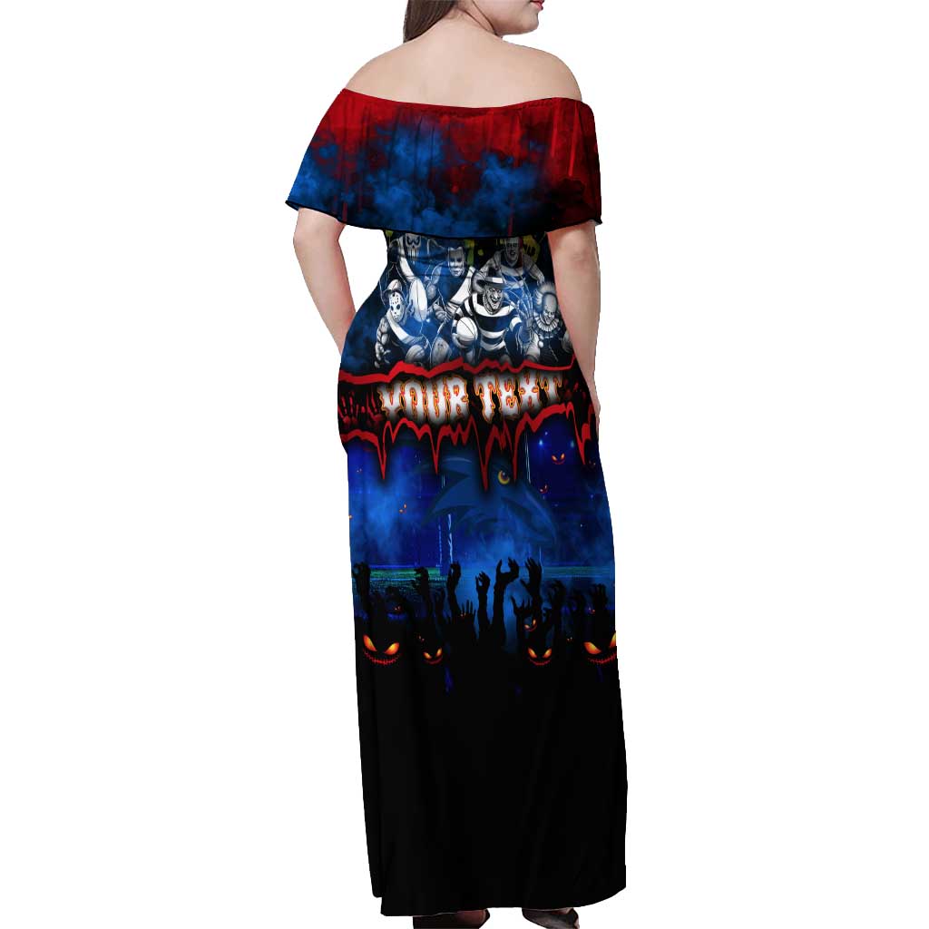 Step Into Horror Domain Crows Football Off Shoulder Maxi Dress Halloween Horror Movie Characters - Aussie Hoodie