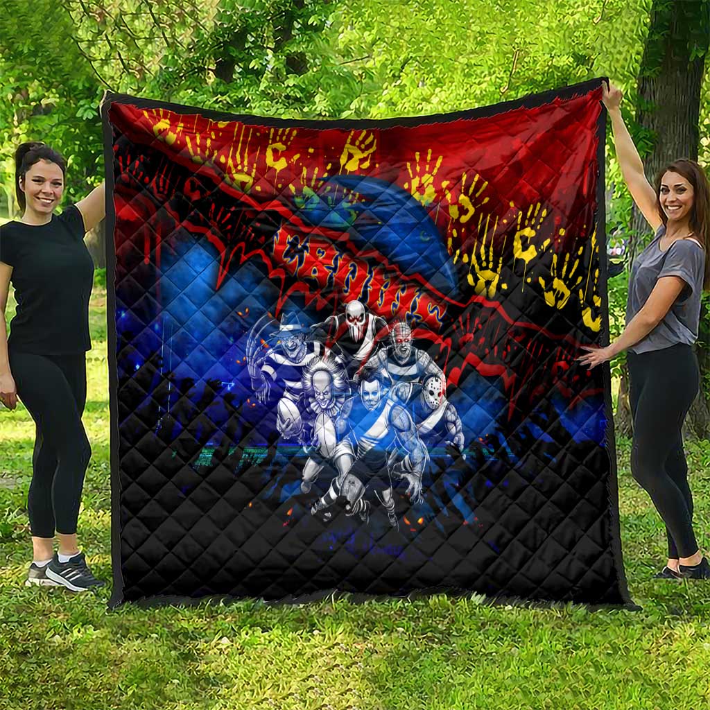 Step Into Horror Domain Crows Football Quilt Halloween Horror Movie Characters - Aussie Hoodie