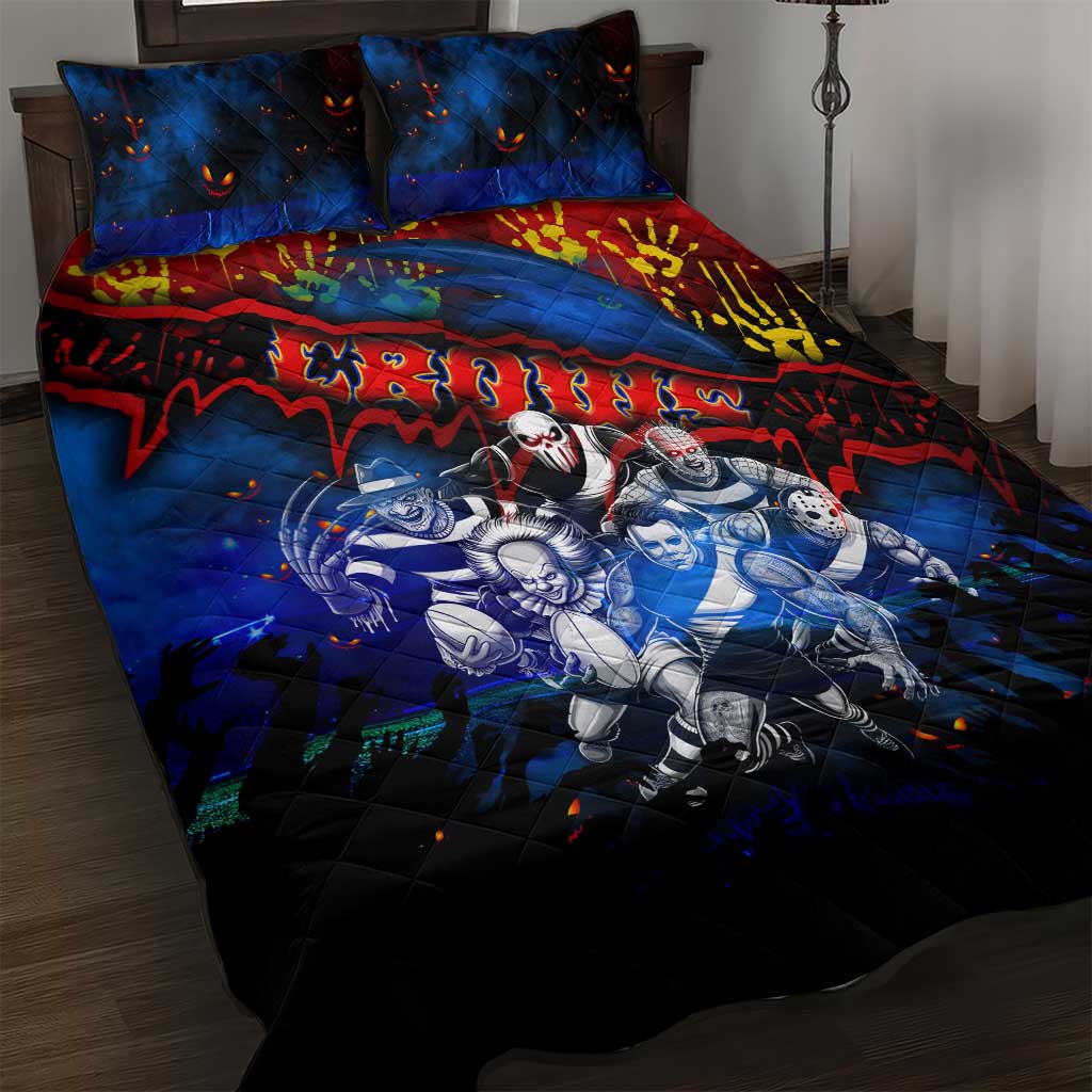 Step Into Horror Domain Crows Football Quilt Bed Set Halloween Horror Movie Characters - Aussie Hoodie