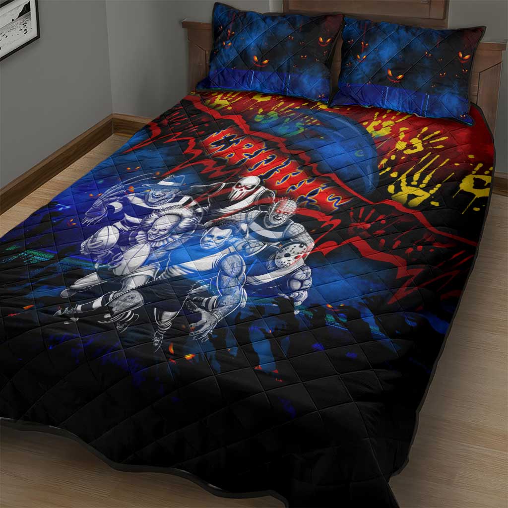 Step Into Horror Domain Crows Football Quilt Bed Set Halloween Horror Movie Characters - Aussie Hoodie