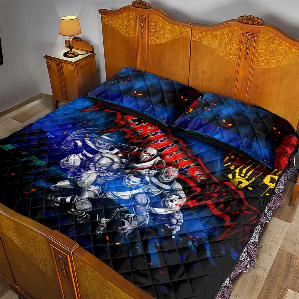 Step Into Horror Domain Crows Football Quilt Bed Set Halloween Horror Movie Characters - Aussie Hoodie