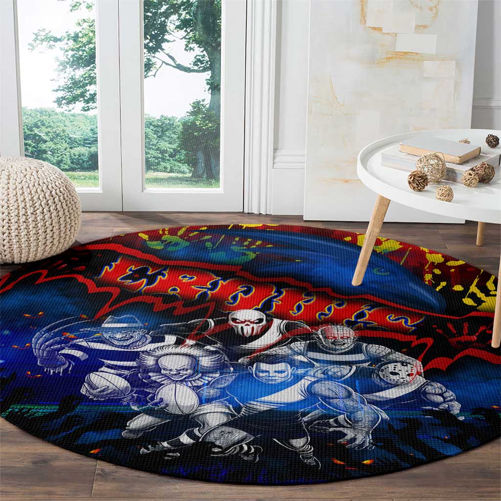 Step Into Horror Domain Crows Football Round Carpet Halloween Horror Movie Characters - Aussie Hoodie