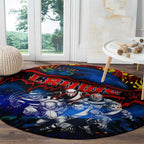 Step Into Horror Domain Crows Football Round Carpet Halloween Horror Movie Characters - Aussie Hoodie