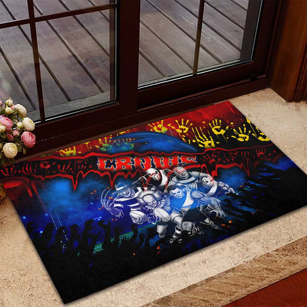 Step Into Horror Domain Crows Football Rubber Doormat Halloween Horror Movie Characters - Aussie Hoodie