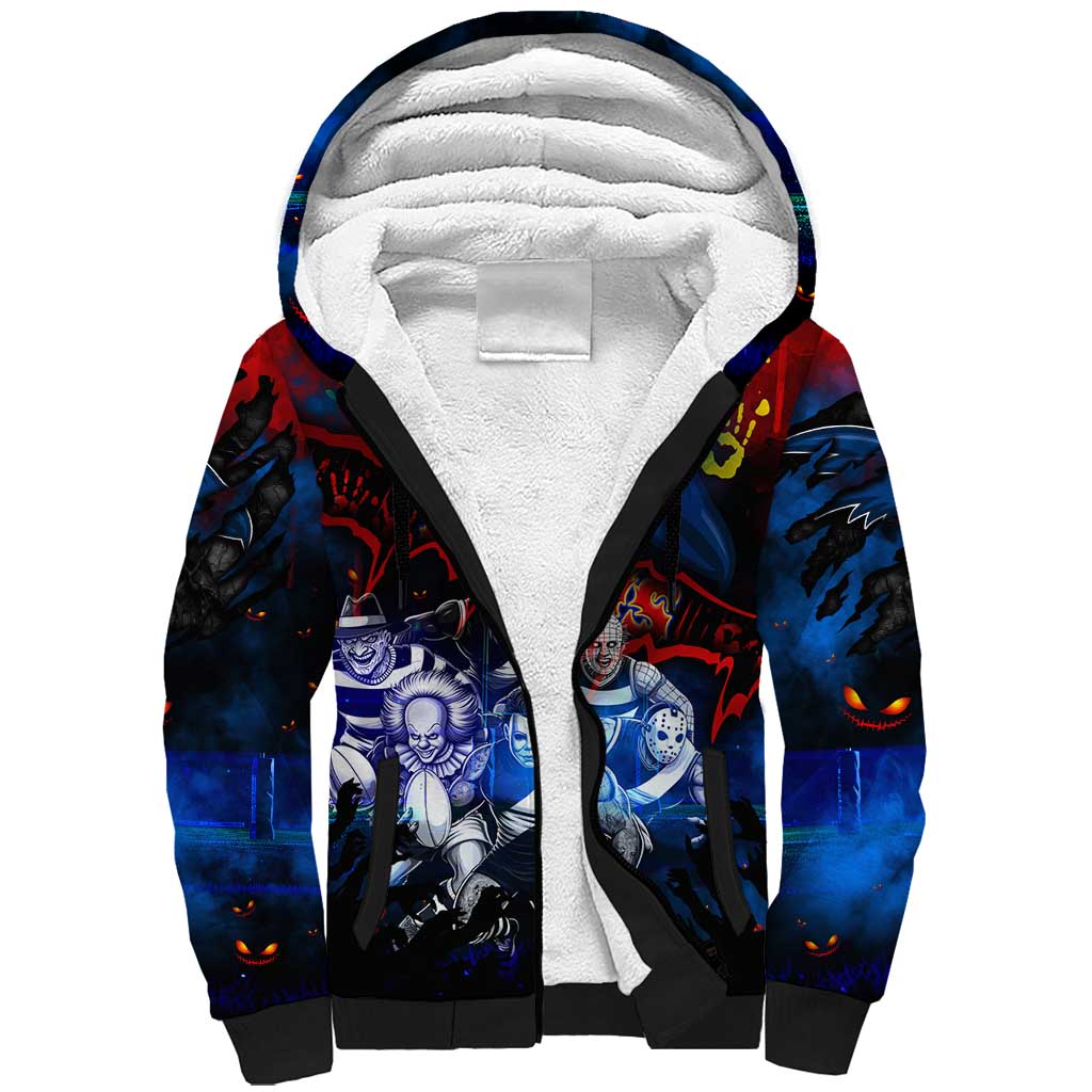 Step Into Horror Domain Crows Football Sherpa Hoodie Halloween Horror Movie Characters - Aussie Hoodie