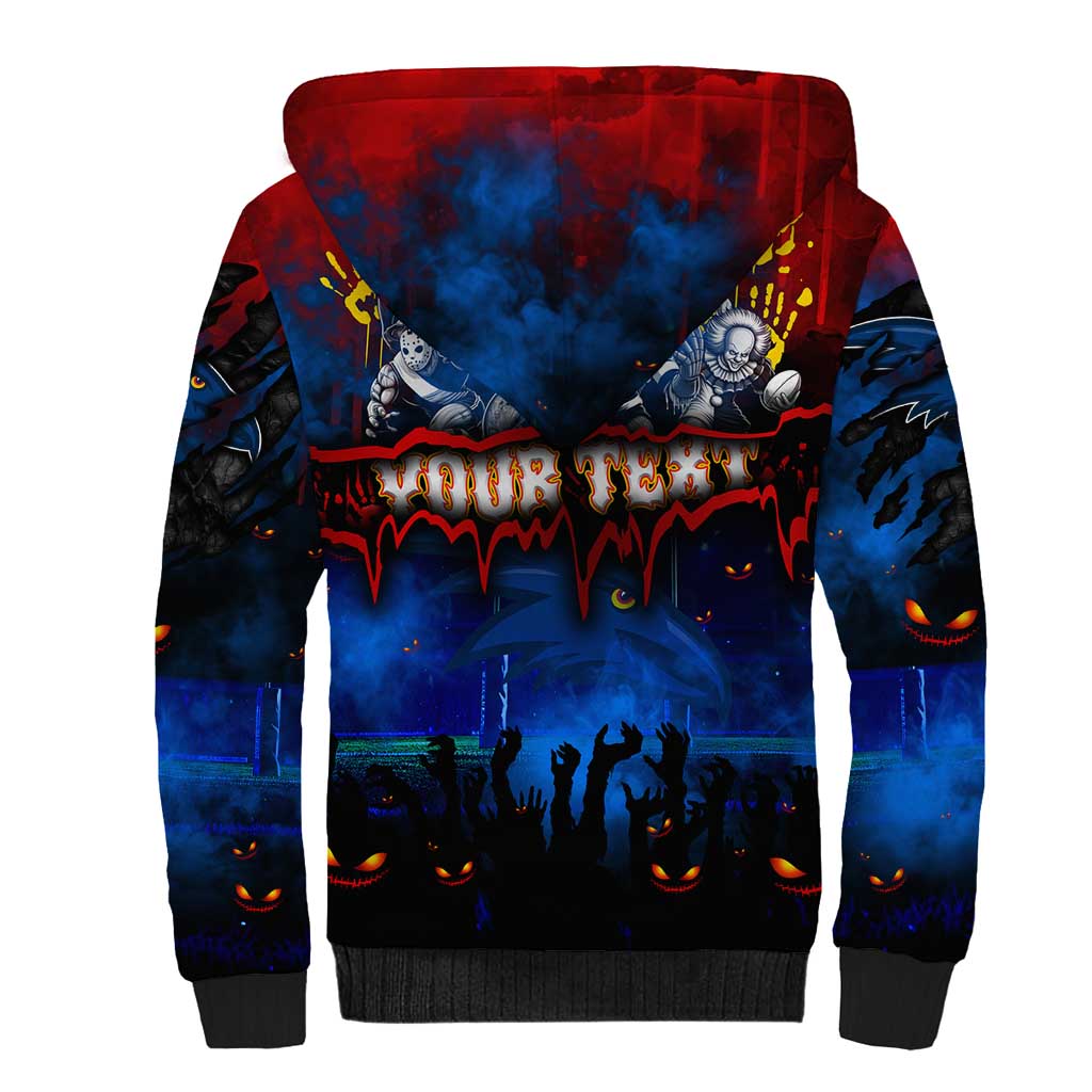 Step Into Horror Domain Crows Football Sherpa Hoodie Halloween Horror Movie Characters - Aussie Hoodie