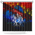 Step Into Horror Domain Crows Football Shower Curtain Halloween Horror Movie Characters - Aussie Hoodie