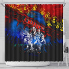 Step Into Horror Domain Crows Football Shower Curtain Halloween Horror Movie Characters - Aussie Hoodie