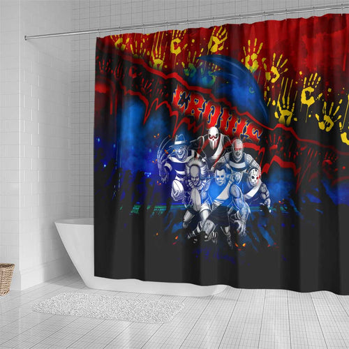 Step Into Horror Domain Crows Football Shower Curtain Halloween Horror Movie Characters - Aussie Hoodie