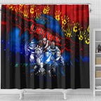 Step Into Horror Domain Crows Football Shower Curtain Halloween Horror Movie Characters - Aussie Hoodie