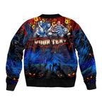 Step Into Horror Domain Crows Football Sleeve Zip Bomber Jacket Halloween Horror Movie Characters - Aussie Hoodie