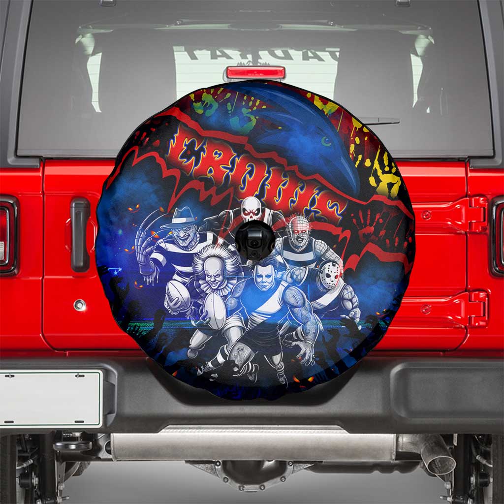Step Into Horror Domain Crows Football Spare Tire Cover Halloween Horror Movie Characters - Aussie Hoodie