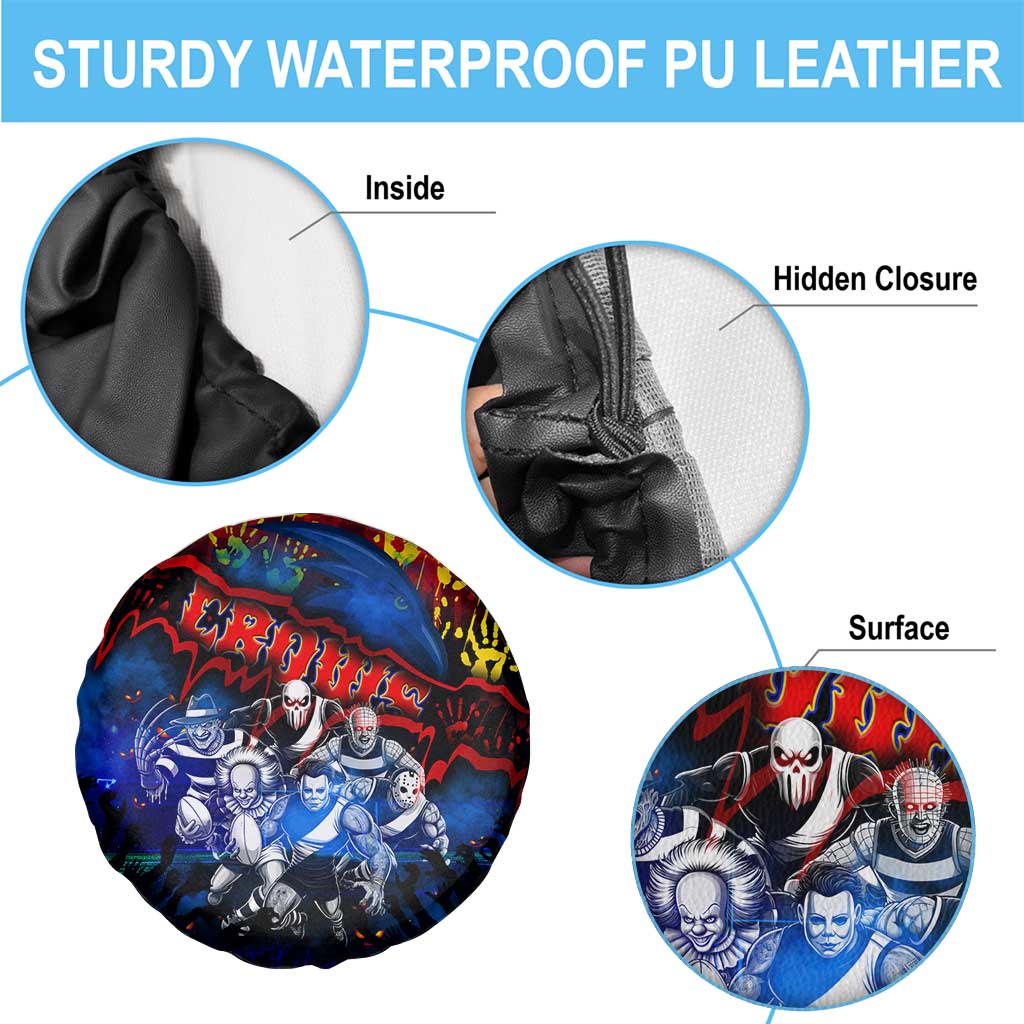 Step Into Horror Domain Crows Football Spare Tire Cover Halloween Horror Movie Characters - Aussie Hoodie