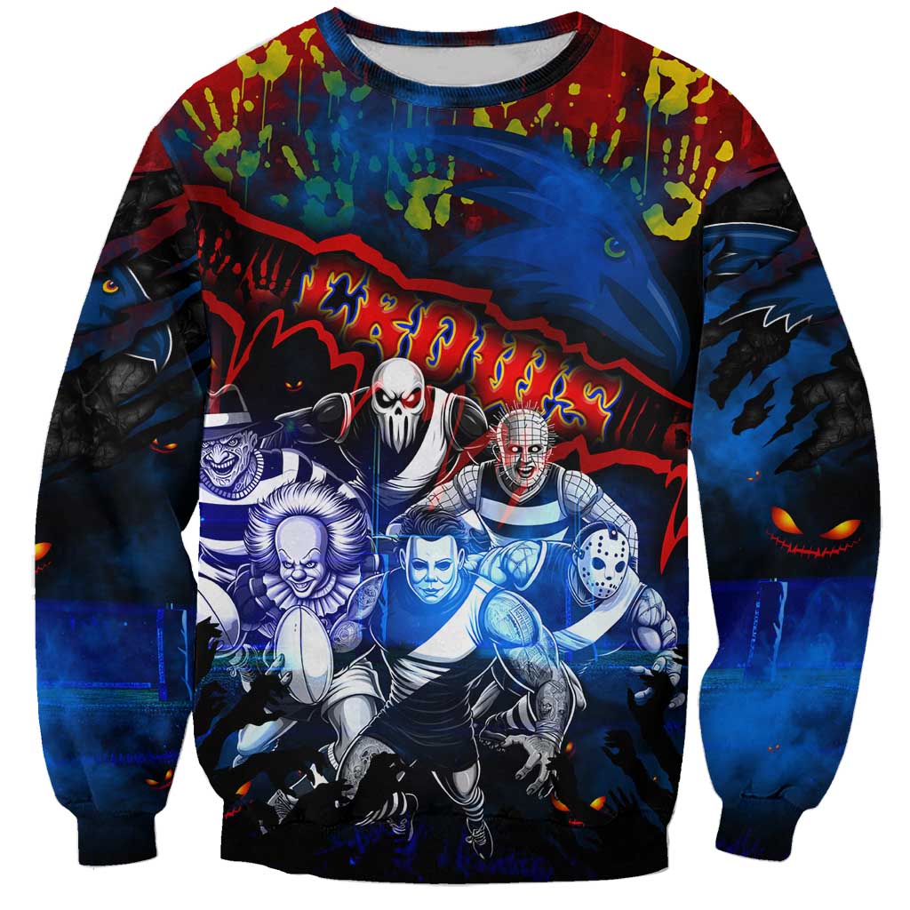 Step Into Horror Domain Crows Football Sweatshirt Halloween Horror Movie Characters - Aussie Hoodie