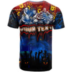 Step Into Horror Domain Crows Football T Shirt Halloween Horror Movie Characters - Aussie Hoodie
