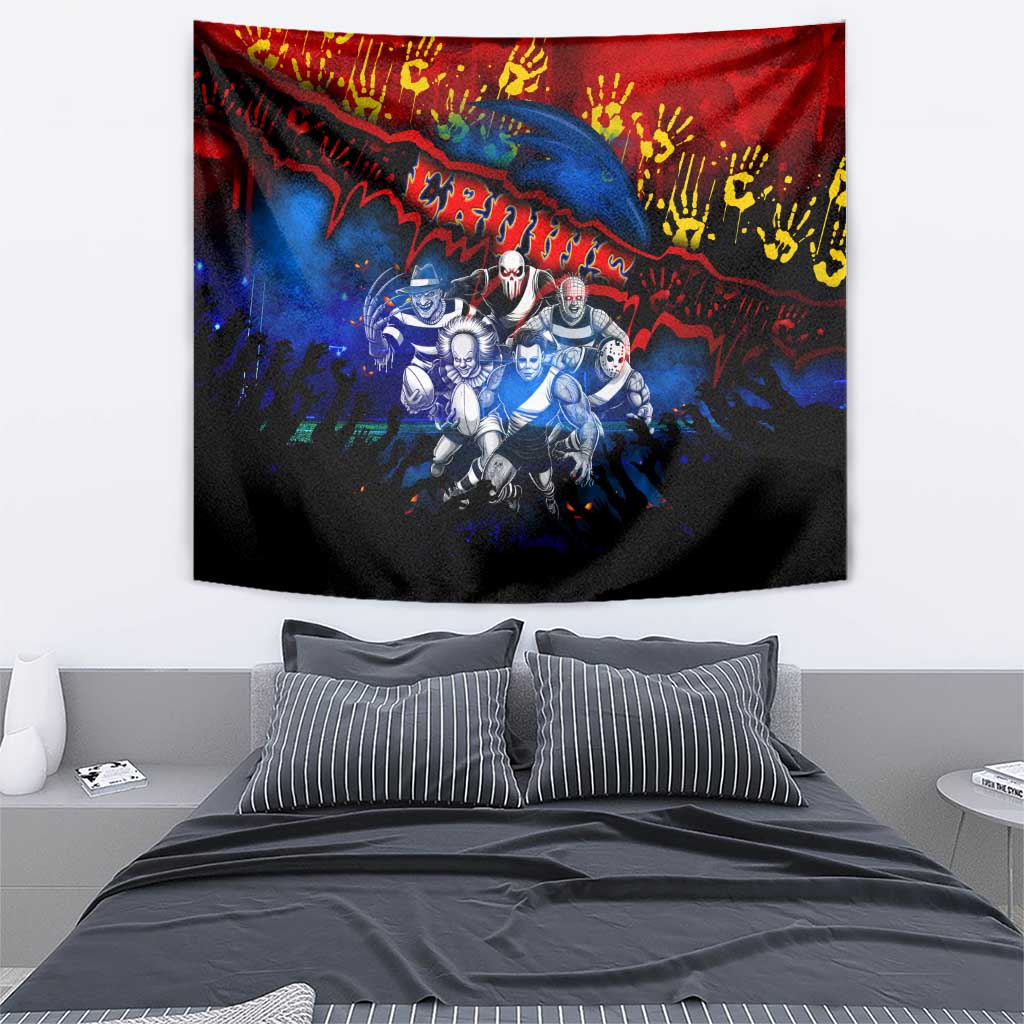 Step Into Horror Domain Crows Football Tapestry Halloween Horror Movie Characters - Aussie Hoodie