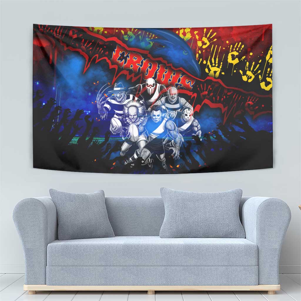 Step Into Horror Domain Crows Football Tapestry Halloween Horror Movie Characters - Aussie Hoodie