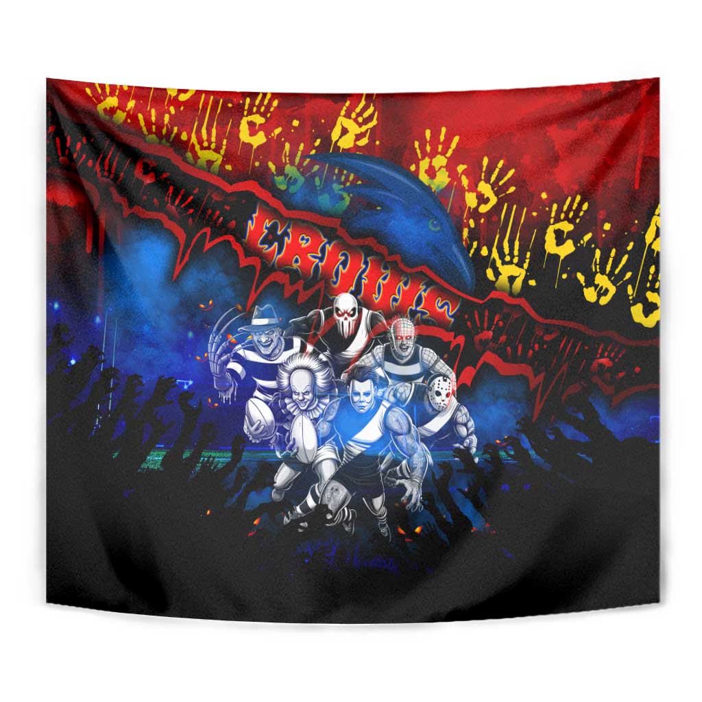 Step Into Horror Domain Crows Football Tapestry Halloween Horror Movie Characters - Aussie Hoodie