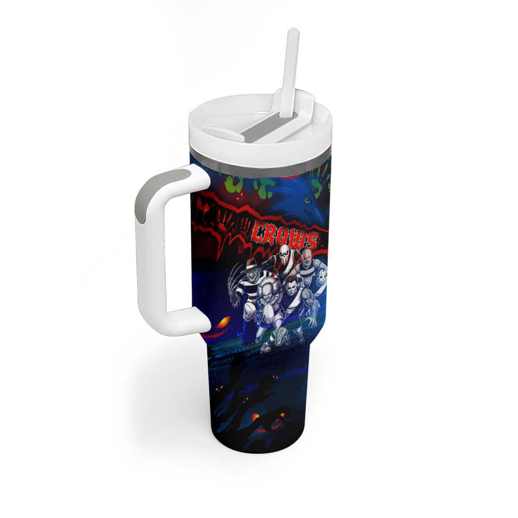 Step Into Horror Domain Crows Football Tumbler With Handle Halloween Horror Movie Characters - Aussie Hoodie