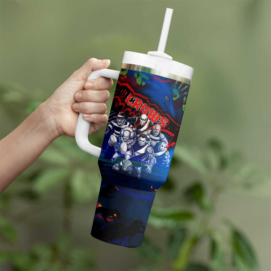 Step Into Horror Domain Crows Football Tumbler With Handle Halloween Horror Movie Characters - Aussie Hoodie