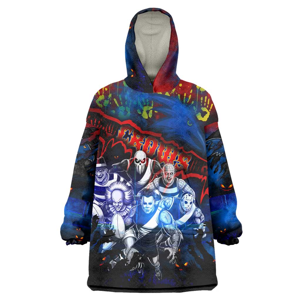 Step Into Horror Domain Crows Football Wearable Blanket Hoodie Halloween Horror Movie Characters - Aussie Hoodie