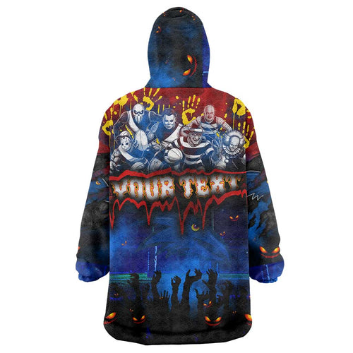 Step Into Horror Domain Crows Football Wearable Blanket Hoodie Halloween Horror Movie Characters - Aussie Hoodie