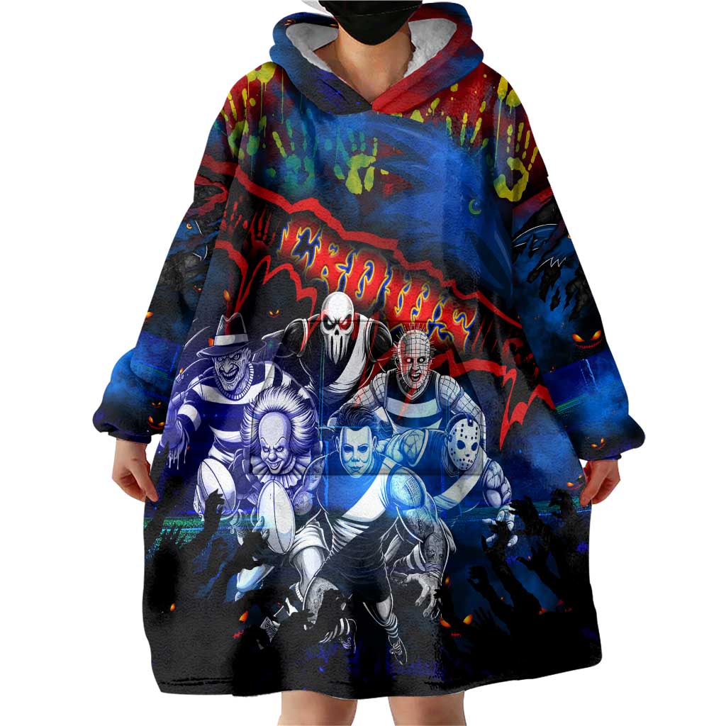 Step Into Horror Domain Crows Football Wearable Blanket Hoodie Halloween Horror Movie Characters - Aussie Hoodie