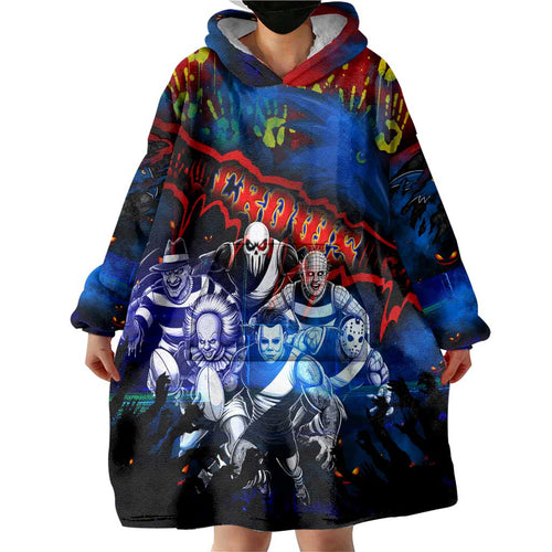 Step Into Horror Domain Crows Football Wearable Blanket Hoodie Halloween Horror Movie Characters - Aussie Hoodie