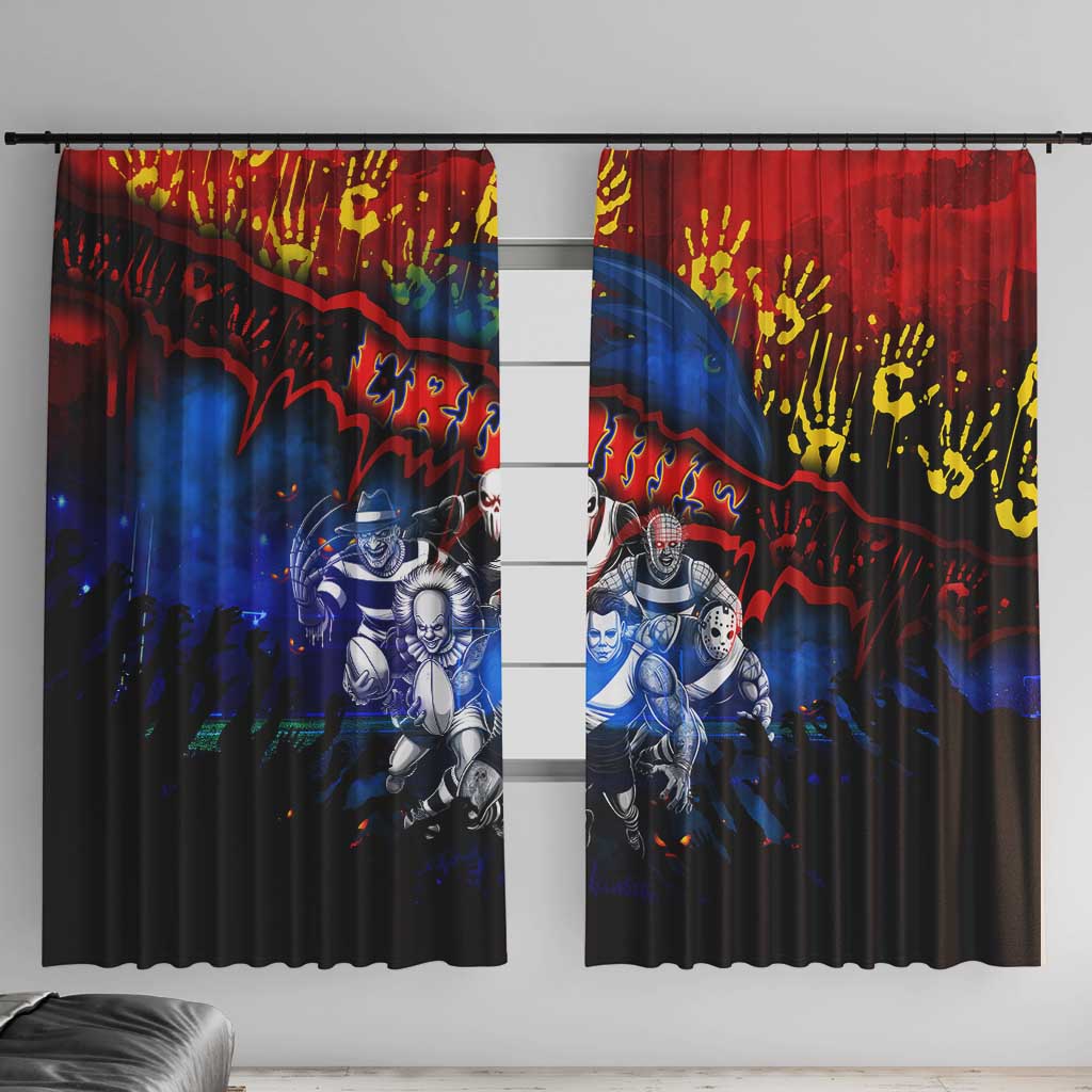 Step Into Horror Domain Crows Football Window Curtain Halloween Horror Movie Characters - Aussie Hoodie