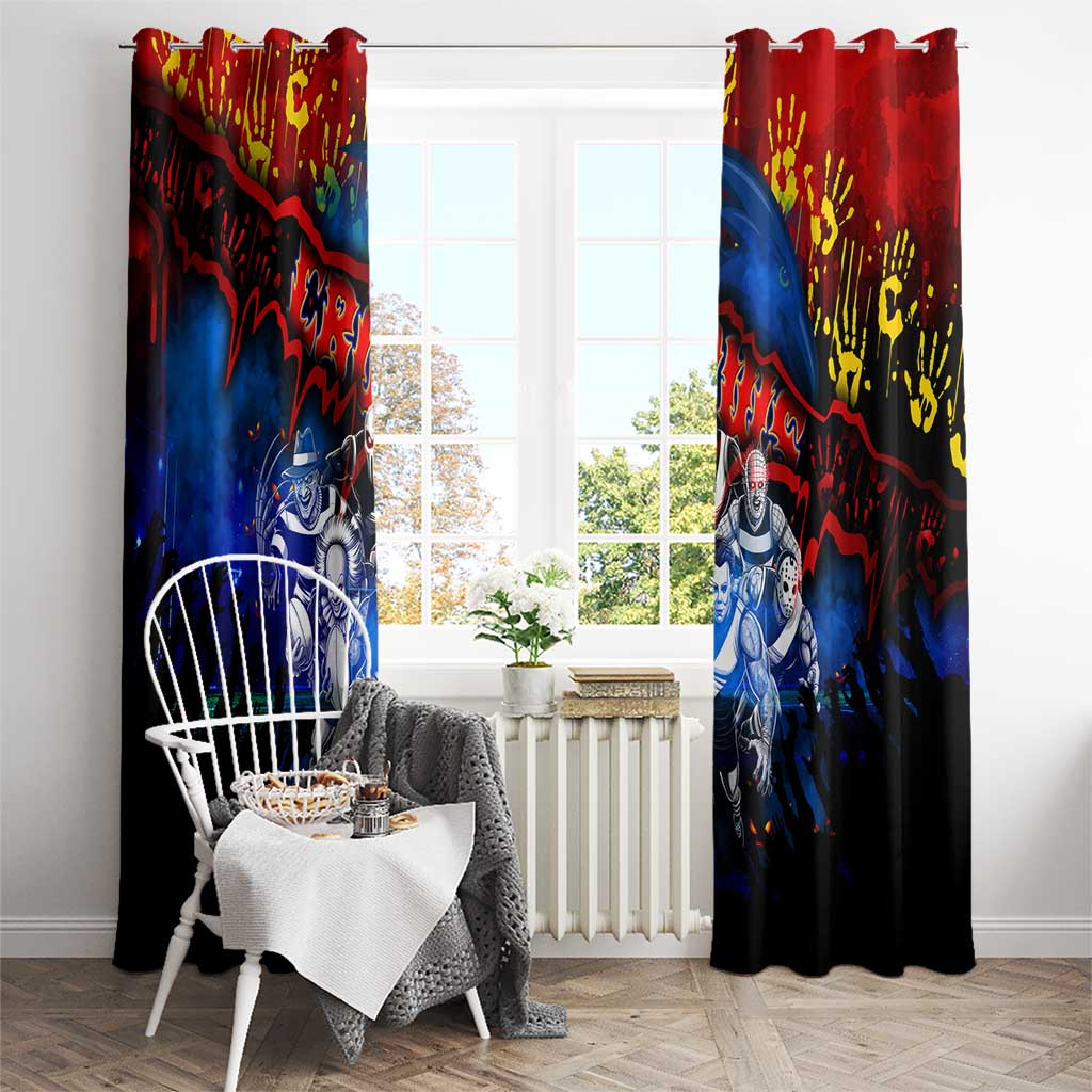 Step Into Horror Domain Crows Football Window Curtain Halloween Horror Movie Characters - Aussie Hoodie