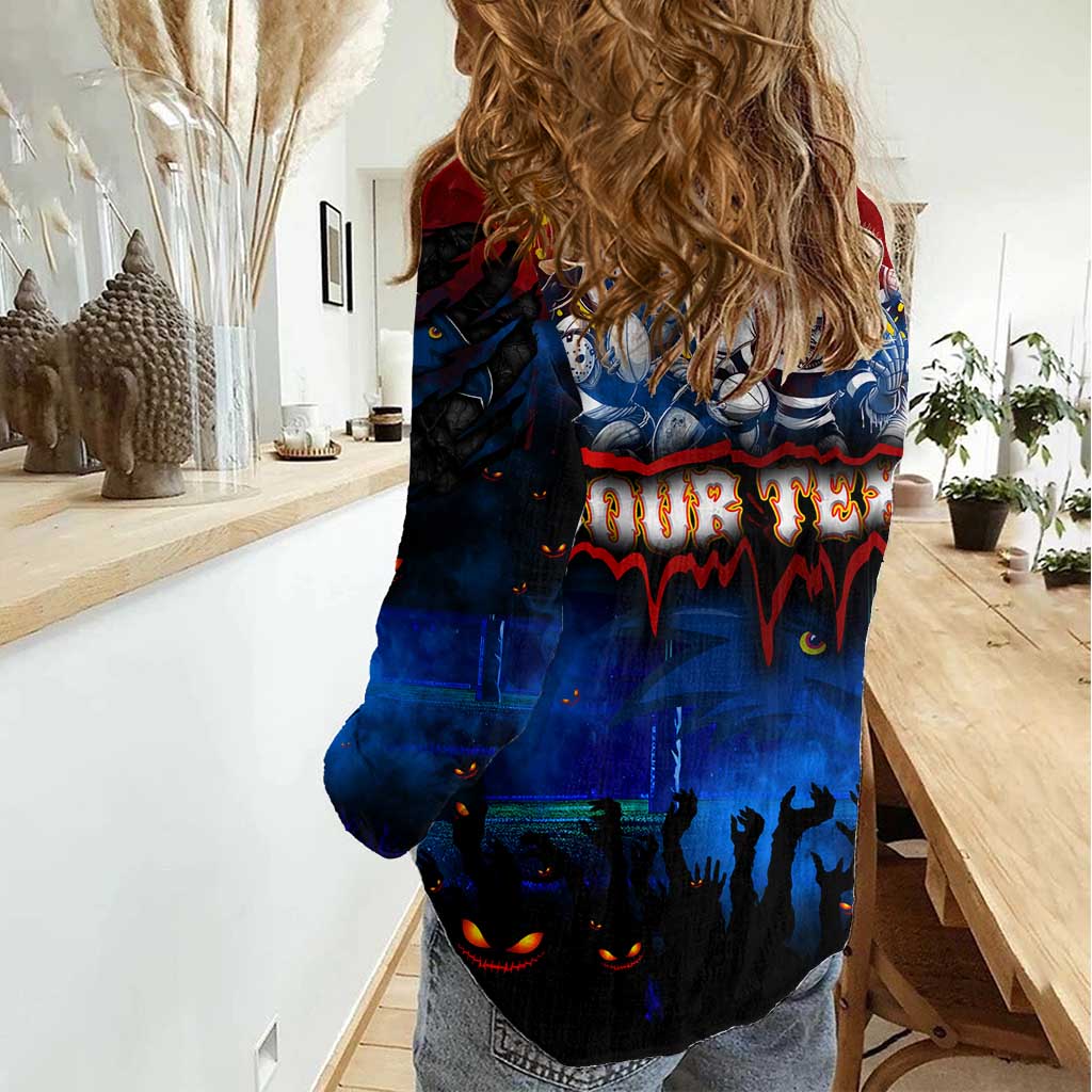 Step Into Horror Domain Crows Football Women Casual Shirt Halloween Horror Movie Characters - Aussie Hoodie