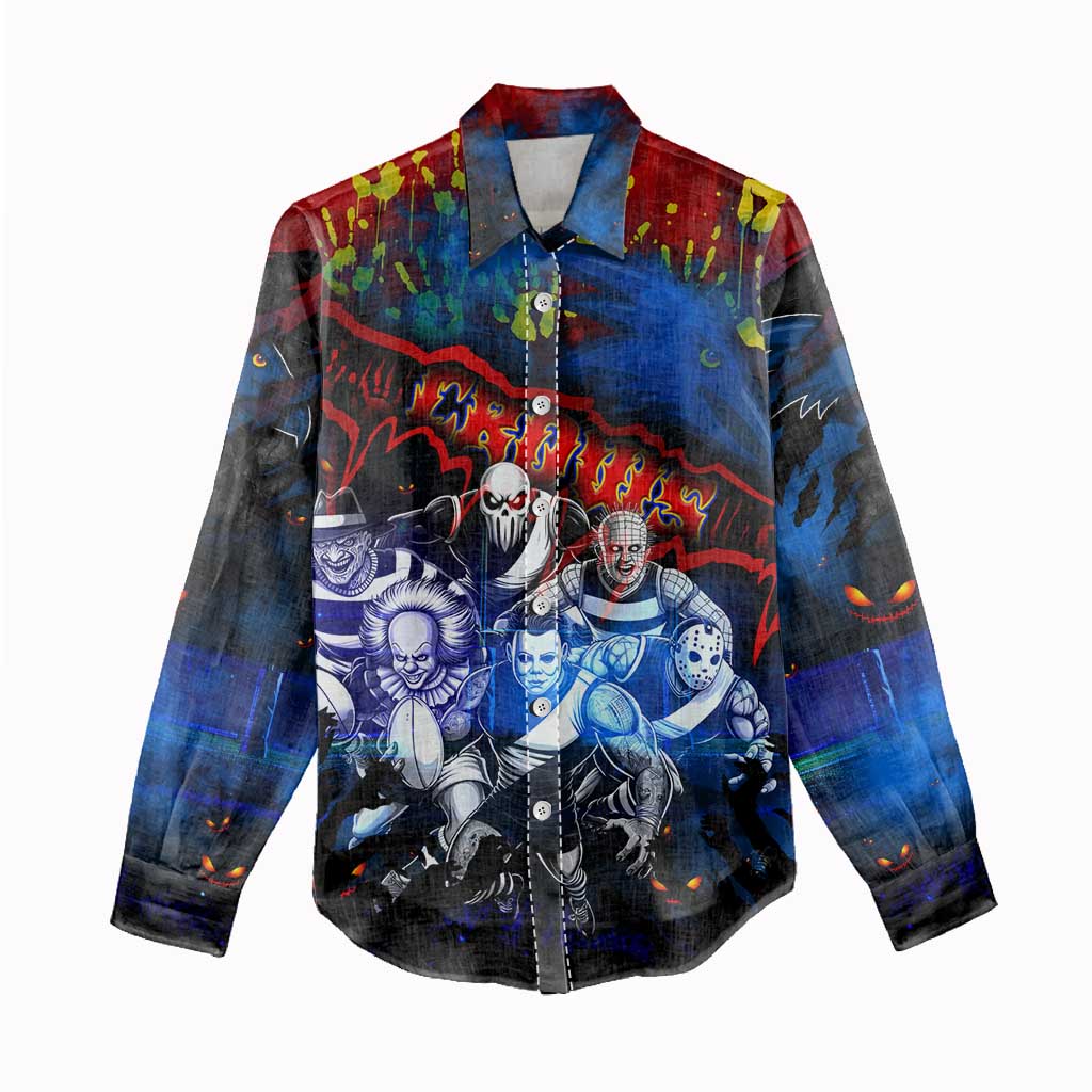 Step Into Horror Domain Crows Football Women Casual Shirt Halloween Horror Movie Characters - Aussie Hoodie