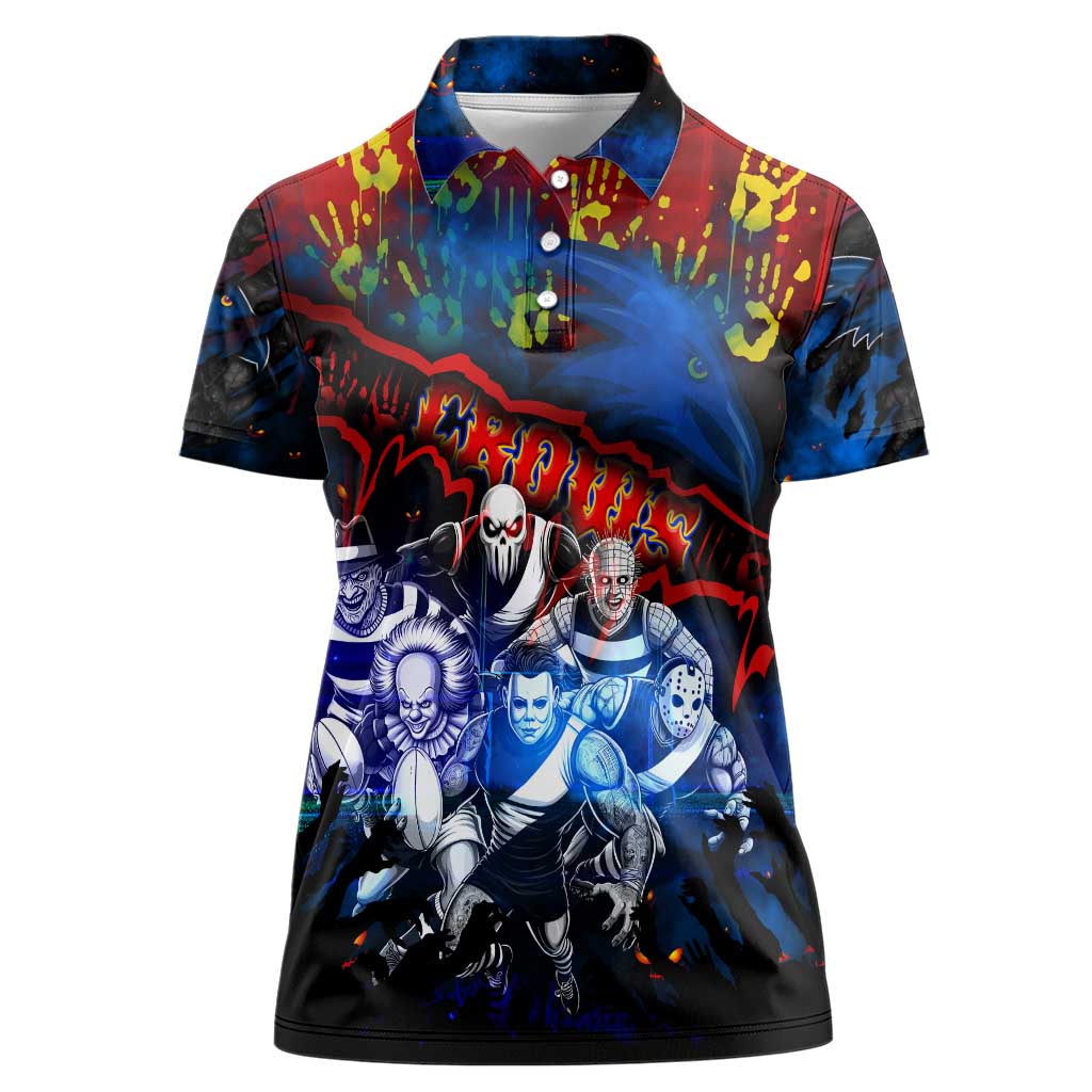 Step Into Horror Domain Crows Football Women Polo Shirt Halloween Horror Movie Characters - Aussie Hoodie