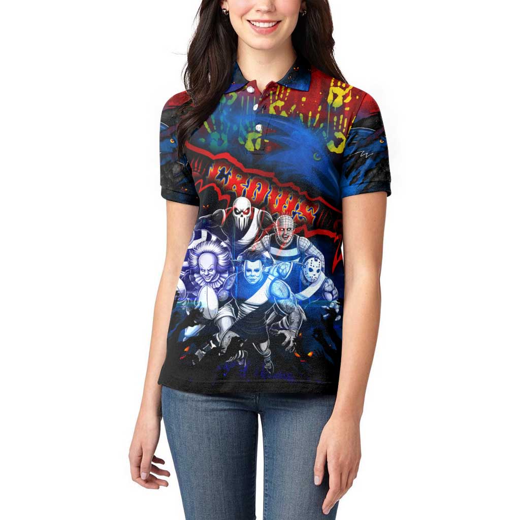 Step Into Horror Domain Crows Football Women Polo Shirt Halloween Horror Movie Characters - Aussie Hoodie