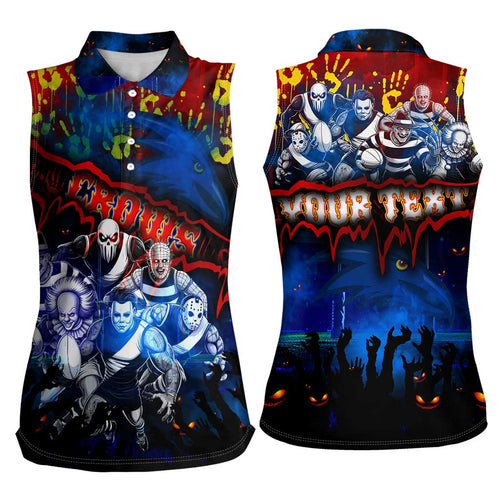 Step Into Horror Domain Crows Football Women Sleeveless Polo Shirt Halloween Horror Movie Characters - Aussie Hoodie